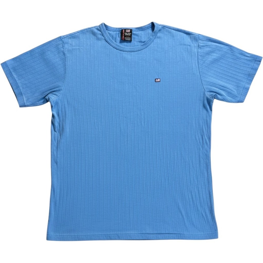 Vintage Polo Jeans Co. Ralph Lauren Ribbed T-Shirt Light Blue Size XL